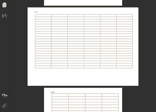 The same wide table with a slightly increased htmlWidth applied on top of the rotation